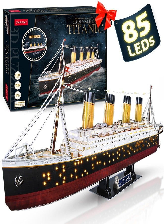 CubicFun Titanic 3D LED Puzzles for Adults 88 CM 266 Pieces,Titanic Toys for Teens, Home Decor Birthday Gifts Adults Valentines Day Gifts - Image 1